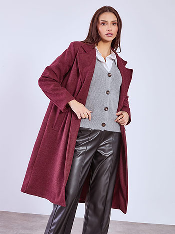 Παλτό μακρύ με απαλή υφή WT7702.7842+4