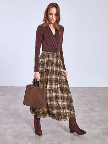 Φούστα μάξι καρό WT7732.2793+2