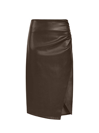 Φούστα μίντι δερματίνης με σούρες WT7732.2814+2 φωτογραφία