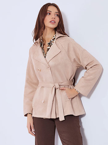 Celestino Παλτό με σουέντ όψη και ζώνη WT7732.7991+3