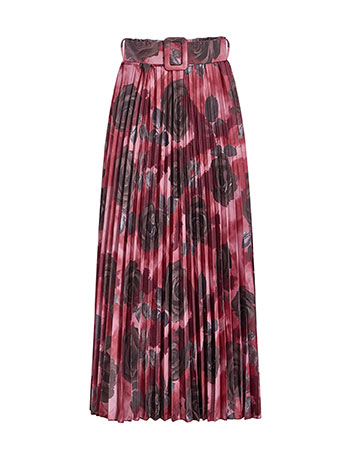 Φούστα πλισέ φλοράλ με ζώνη WT7743.2021+1 φωτογραφία