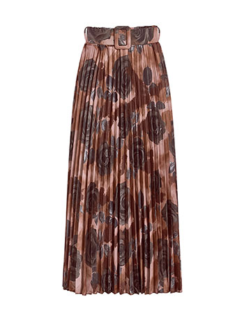 Φούστα πλισέ φλοράλ με ζώνη WT7743.2021+2 φωτογραφία