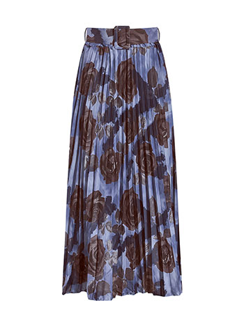 Φούστα πλισέ φλοράλ με ζώνη WT7743.2021+3 φωτογραφία