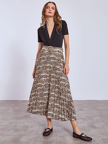 Φούστα πλισέ με animal print WT7743.2406+2 φωτογραφία