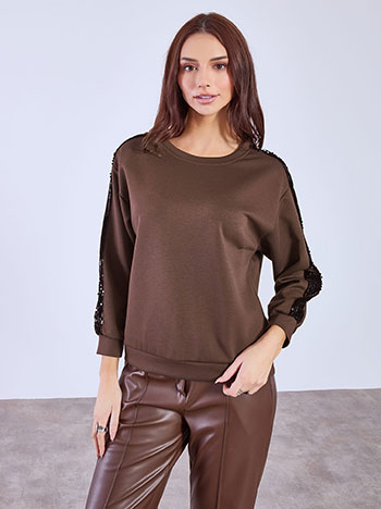 Μπλούζα με ρίγα απο παγιέτες στο πλάι WT7743.4251+2