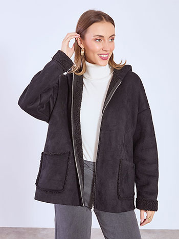 Παλτό με μπουκλέ εσωτερικό WT7743.7269+1