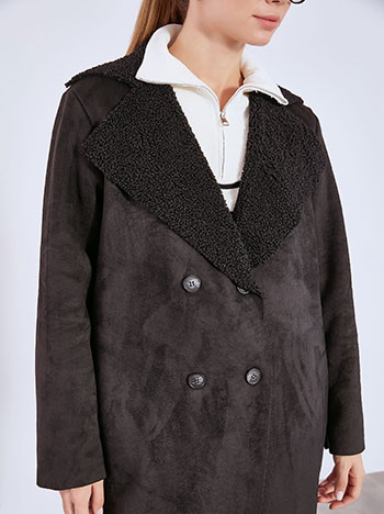 Παλτό σουέντ μονόχρωμο WT7743.7379+1 φωτογραφία