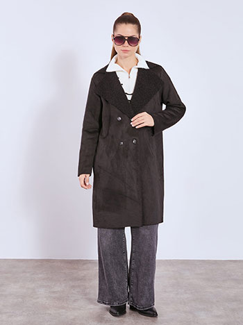 Παλτό σουέντ μονόχρωμο WT7743.7379+1 φωτογραφία