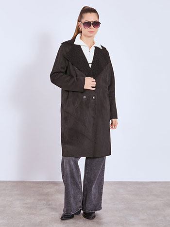 Παλτό σουέντ μονόχρωμο WT7743.7379+1