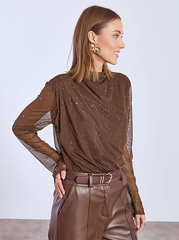 Μπλούζα ημιδιάφανη με glitter WT7834.4033+2