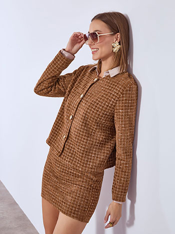 Σακάκι τουίντ με ανάγλυφα κουμπιά WT7834.5847+2