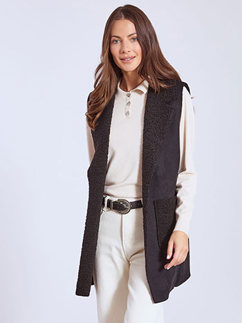 Γιλέκο μπουκλέ με σουέντ όψη WT7866.5025+1