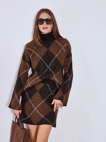 Φούστα χνουδωτή με ρόμβους WT7880.2660+1