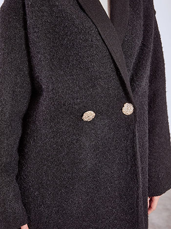 Παλτό μονόχρωμο χνουδωτό WT7880.7728+1 φωτογραφία