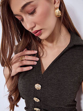 Φόρεμα μίντι με ανάγλυφα κουμπιά WT7880.8782+2 φωτογραφία