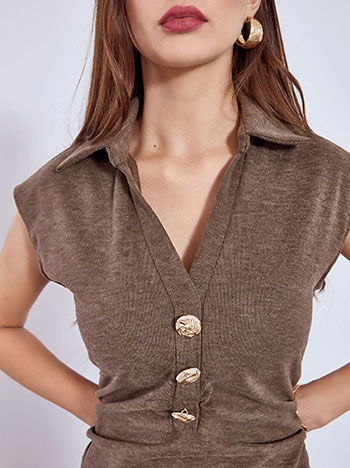 Φόρεμα μίντι με ανάγλυφα κουμπιά WT7880.8782+3 φωτογραφία