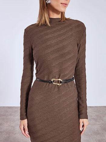 Φόρεμα μάξι πλεκτό με ζώνη WT7880.8969+2 φωτογραφία