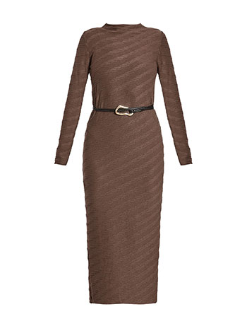 Φόρεμα μάξι πλεκτό με ζώνη WT7880.8969+2 φωτογραφία