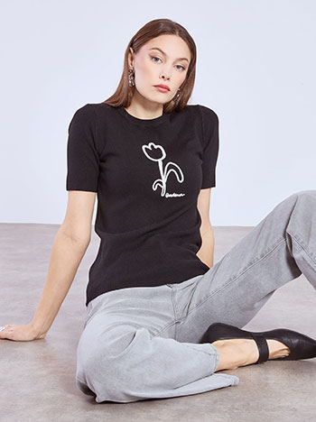 Πουλόβερ με λουλούδι WT7906.4536+1