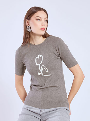 Πουλόβερ με λουλούδι WT7906.4536+2