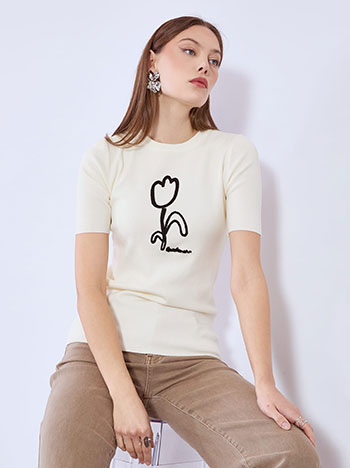 Πουλόβερ με λουλούδι WT7906.4536+3