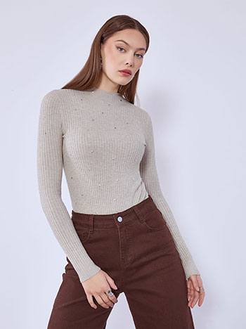 Πουλόβερ ριπ με αστέρια και strass WT7906.4925+8