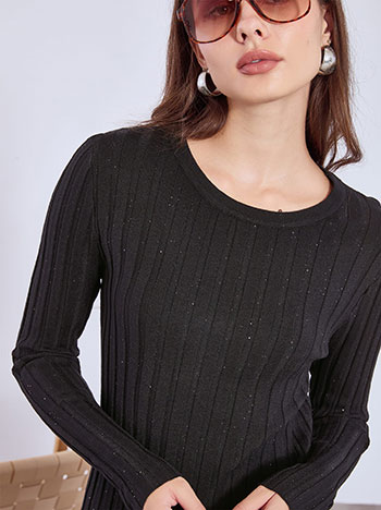 Πουλόβερ ριπ με μικρές παγιέτες WT7906.4937+1