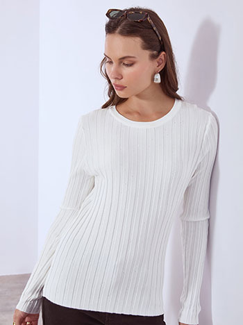 Πουλόβερ ριπ με μικρές παγιέτες WT7906.4937+5