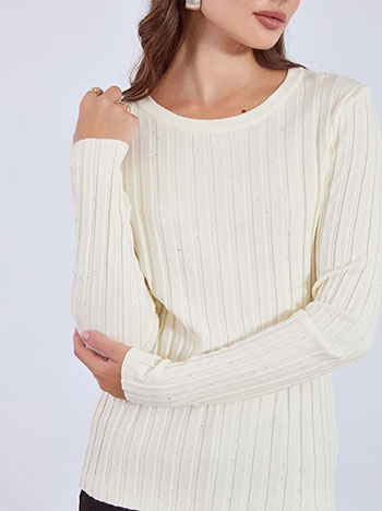 Πουλόβερ ριπ με μικρές παγιέτες WT7906.4937+3