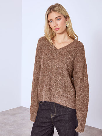 Πουλόβερ χνουδωτό μεταλλιζέ WT7910.4089+4