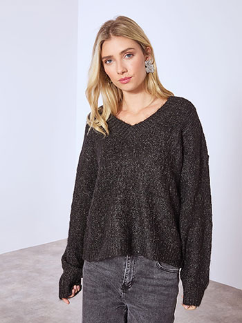 Πουλόβερ χνουδωτό μεταλλιζέ WT7910.4089+1