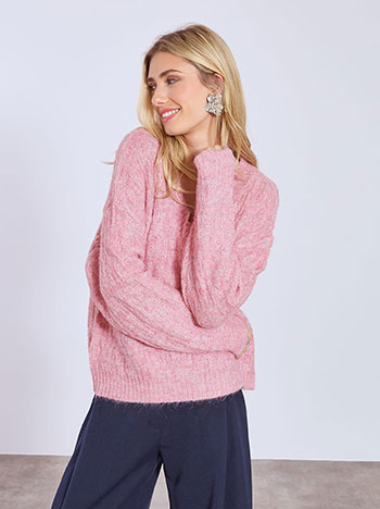 Πουλόβερ χνουδωτό μεταλλιζέ WT7910.4089+7