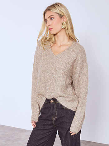 Πουλόβερ χνουδωτό μεταλλιζέ WT7910.4089+5