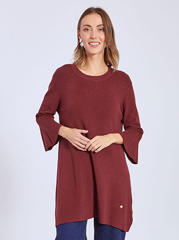 Πουλόβερ μακρύ με καμπάνα μανίκι WT7910.4196+5