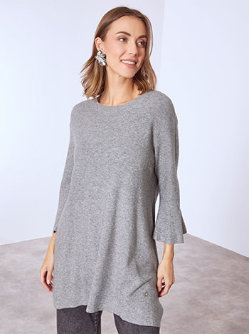 Πουλόβερ μακρύ με καμπάνα μανίκι WT7910.4196+1