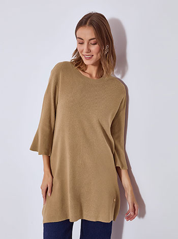 Πουλόβερ μακρύ με καμπάνα μανίκι WT7910.4196+2