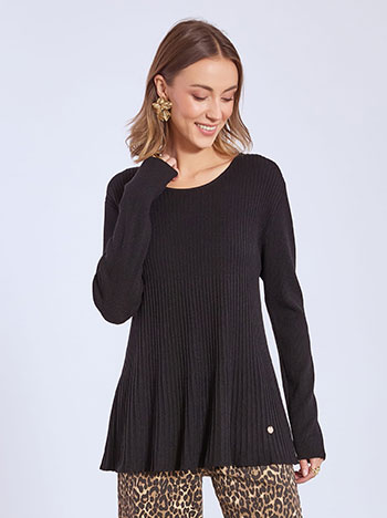 Πουλόβερ ριπ με flare τελείωμα WT7910.4200+1