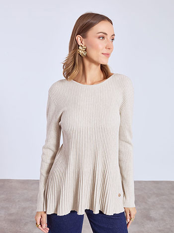 Πουλόβερ ριπ με flare τελείωμα WT7910.4200+4