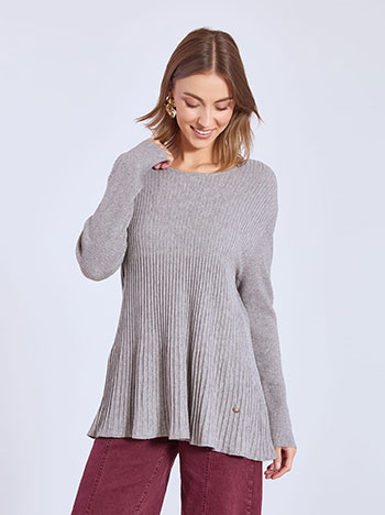 Πουλόβερ ριπ με flare τελείωμα WT7910.4200+2