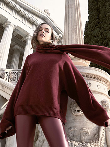 Πουλόβερ με ενσωματωμένο κασκόλ WT7910.4389+5