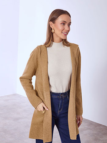 Ζακέτα πλεκτή με κουκούλα WT7910.5795+5