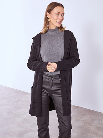 Ζακέτα πλεκτή με κουκούλα WT7910.5795+1