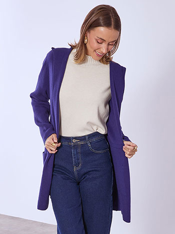 Ζακέτα πλεκτή με κουκούλα WT7910.5795+4