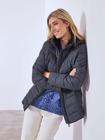 Μπουφάν με λεπτομέρεια γούνας WT7911.6773+6