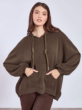 Πουλόβερ με κουκούλα και balloon μανίκι WT7932.4330+6