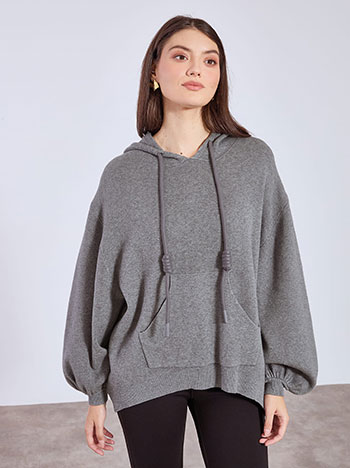 Πουλόβερ με κουκούλα και balloon μανίκι WT7932.4330+2