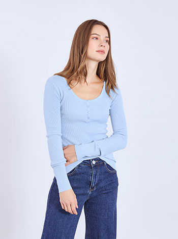 Πουλόβερ ριπ με κουμπιά WT7932.4501+2