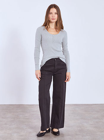 Πουλόβερ ριπ με κουμπιά WT7932.4501+3 φωτογραφία