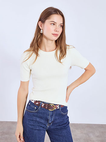 Μπλούζα πλεκτή ριπ WT7932.4579+3