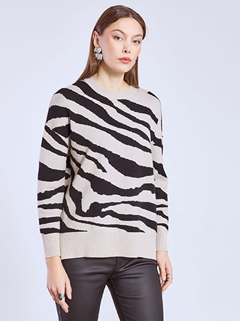 Πουλόβερ σε animal print WT7932.4611+6